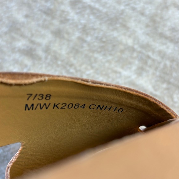 Kork Ease Leather Cross Strap Wedge Sandals Slides Women's Size 7 / 38 Tan - Picture 8 of 10